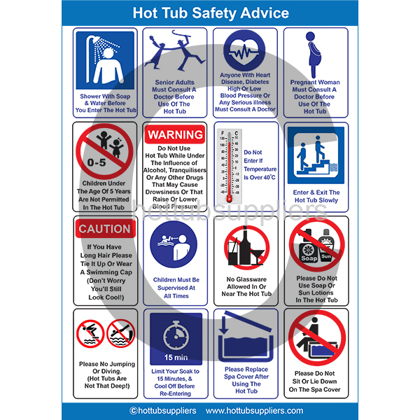 Correx Hot Tub Safety Sign A4